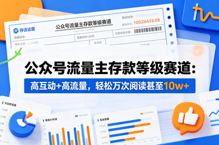 公众号流量主之存款等级赛道，高互动+高流量，轻松达到万次阅读，甚至10w+-HEIXMI（中国站）