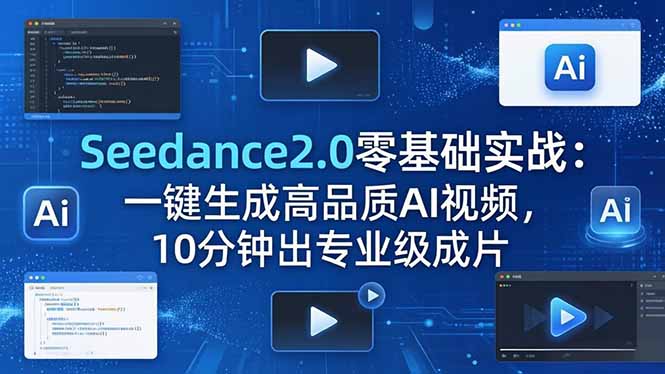 Seedance2.0零基础实战：一键生成高品质AI视频，10分钟出专业级成片-HEIXMI（中国站）