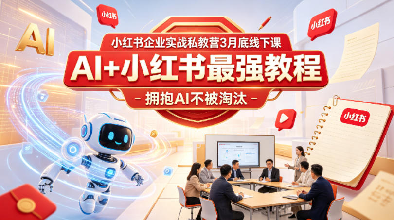 小红书企业实战私教营3月底线下课，AI+小红书最强教程，拥抱AI不被淘汰-HEIXMI（中国站）