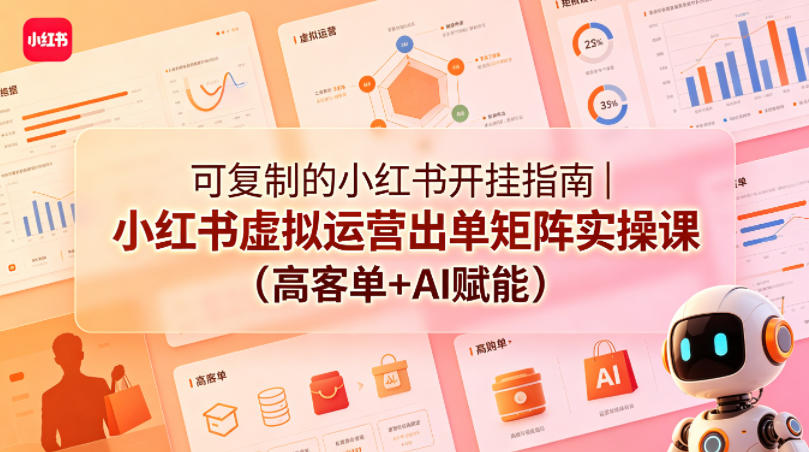 可复制的小红书开挂指南｜小红书虚拟运营出单矩阵实操课(高客单+AI赋能)-HEIXMI（中国站）