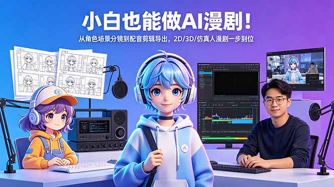 小白也能做AI漫剧！从角色场景分镜到配音剪辑导出，2D/3D/仿真人漫剧一步到位-HEIXMI（中国站）