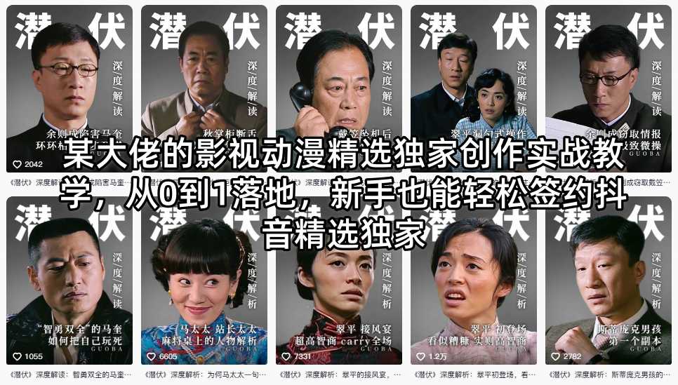某大佬的影视动漫精选独家创作实战教学，从0到1落地，新手也能轻松签约抖音精选独家-HEIXMI（中国站）