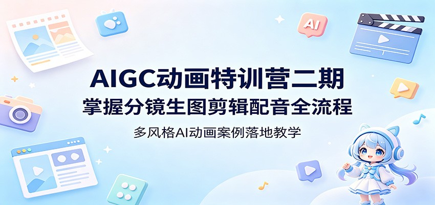 AIGC动画特训营二期：掌握分镜生图剪辑配音全流程，多风格AI动画案例落地教学-HEIXMI（中国站）