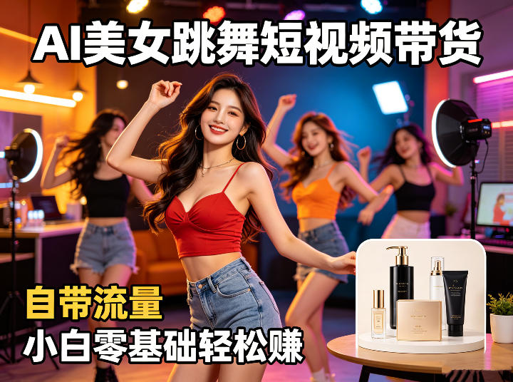AI美女跳舞短视频带货：自带流量，小白零基础轻松賺，详细拆解-HEIXMI（中国站）