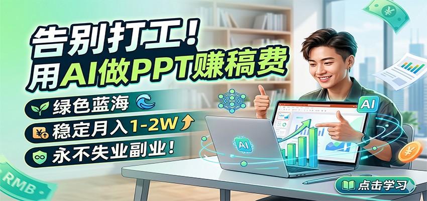告别打工！用AI做PPT赚稿费，绿色蓝海，稳定月入1-2W，永不失业副业！-HEIXMI（中国站）