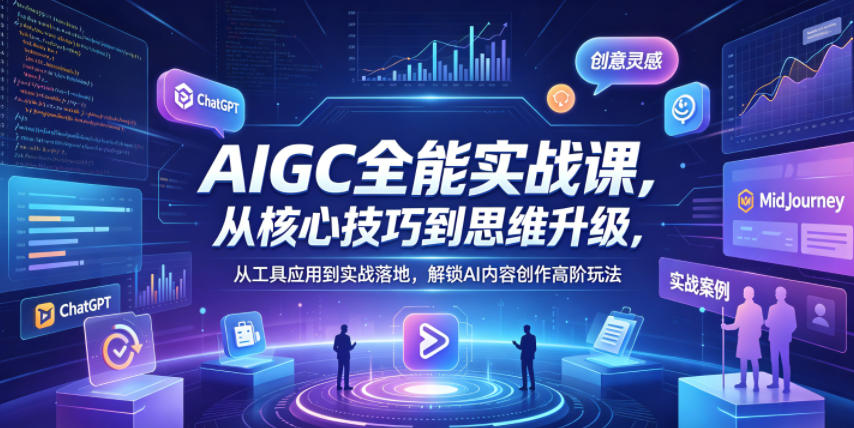 AIGC全能实战课，从核心技巧到思维升级，从工具应用到实战落地，解锁AI内容创作高阶玩法-HEIXMI（中国站）
