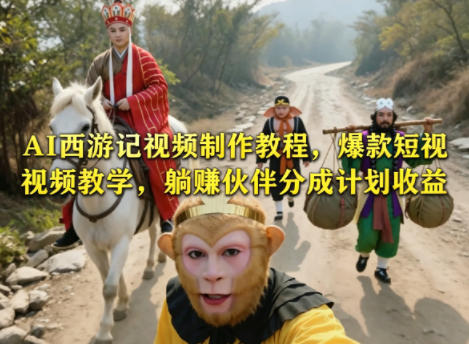 AI西游记视频制作教程，爆款短视频教学，躺賺伙伴分成计划收益-HEIXMI（中国站）