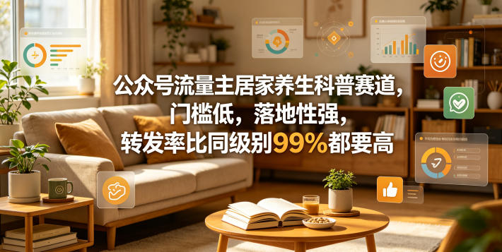 公众号流量主居家养生科普赛道，门槛低，落地性强，转发率比同级别99％都要高-HEIXMI（中国站）