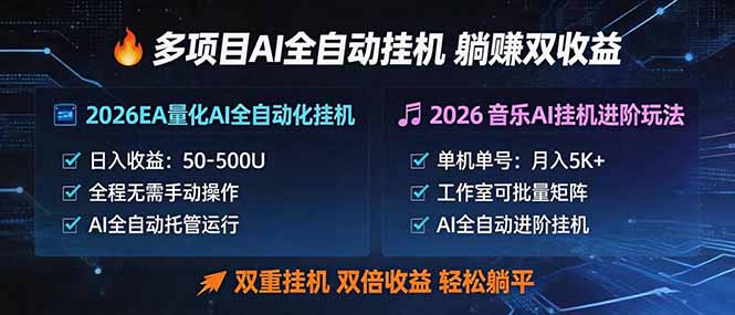 多项目AI自动挂机玩法：双重挂机，双倍收益，轻松躺平-HEIXMI（中国站）