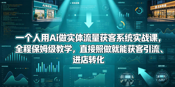 一个人用Ai做实体流量获客系统实战课，全程保姆级教学，直接照做就能获客引流、进店转化-HEIXMI（中国站）