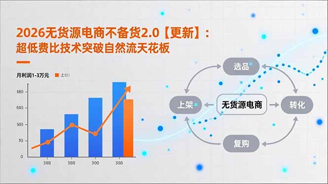 2026无货源电商不备货2.0【更新-5月】：超低费比技术突破自然流天花板，单店月利润1-3万元-HEIXMI（中国站）