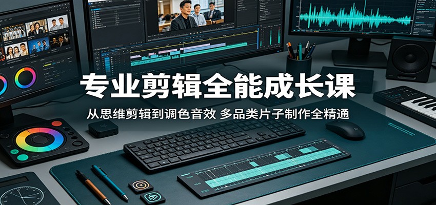 专业剪辑全能成长课：从思维剪辑到调色音效，多品类片子制作全精通-HEIXMI（中国站）