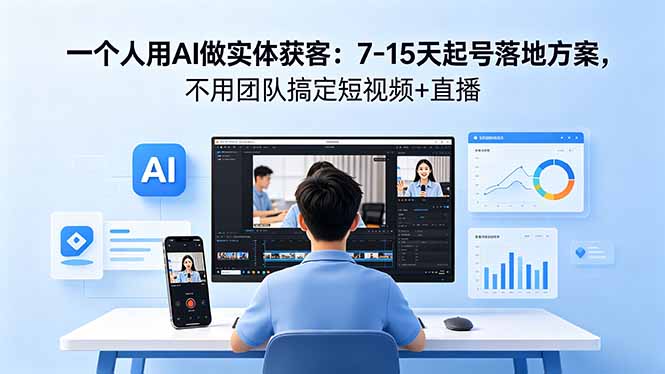 一个人用AI做实体获客：7-15天起号落地方案，不用团队搞定短视频+直播-HEIXMI（中国站）