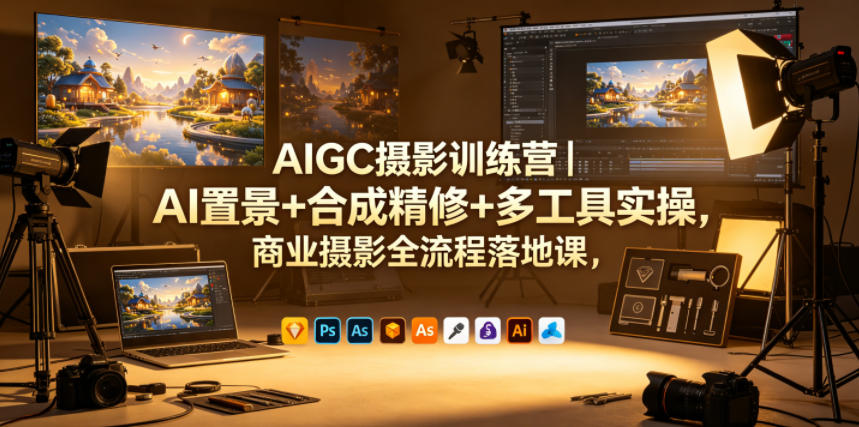 AIGC摄影训练营｜AI置景+合成精修+多工具实操，商业摄影全流程落地课-HEIXMI（中国站）