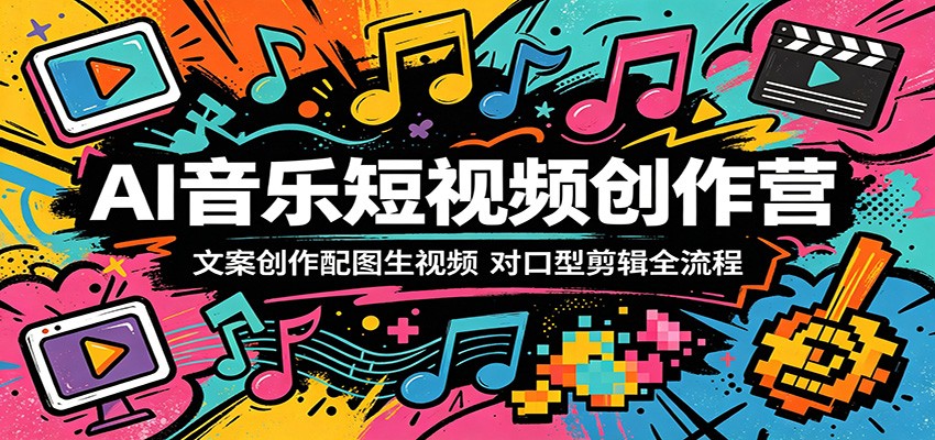 AI音乐短视频创作营：文案创作配图生视频，对口型剪辑全流程-HEIXMI（中国站）
