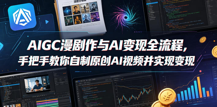 AIGC漫剧创作与AI变现全流程，手把手教你自制原创AI视频并实现变现-HEIXMI（中国站）