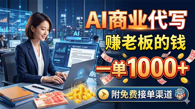 AI商业代写，赚老板的钱，一单1000+，附免费接单渠道-HEIXMI（中国站）