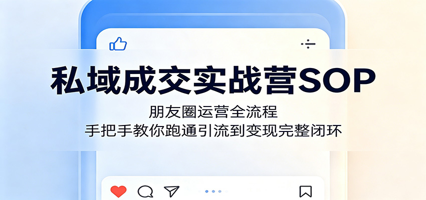 私域成交实战营SOP：朋友圈运营全流程，手把手教你跑通引流到变现完整闭环-HEIXMI（中国站）