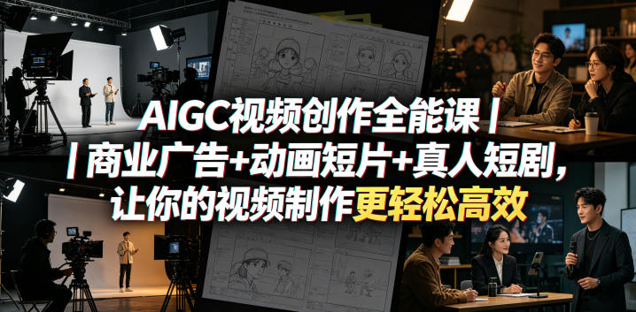 AIGC视频创作全能课｜商业广告+动画短片+真人短剧，让你的视频制作更轻松高效-HEIXMI（中国站）