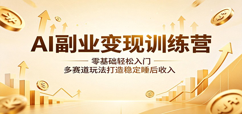 AI副业变现训练营：零基础轻松入门，多赛道玩法打造稳定睡后收入-HEIXMI（中国站）