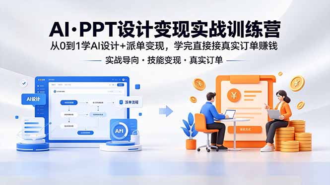 AI·PPT设计变现实战训练营，从0到1学AI设计+派单变现，学完直接接真实订单赚钱-HEIXMI（中国站）
