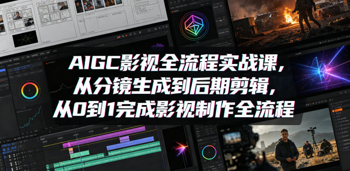 AIGC影视全流程实战课，从分镜生成到后期剪辑，从0到1完成影视制作全流程-HEIXMI（中国站）