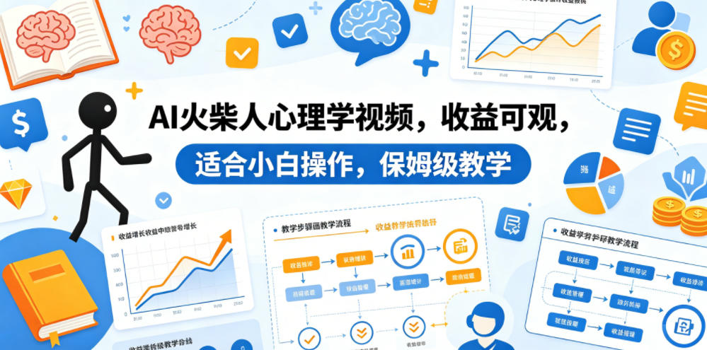 AI火柴人心理学视频，收益可观，适合小白操作，保姆级教学-HEIXMI（中国站）