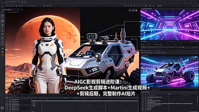 AIGC影视剪辑进阶课：DeepSeek生成脚本+Martini生成视频+剪辑后期，完整制作AI短片-HEIXMI（中国站）