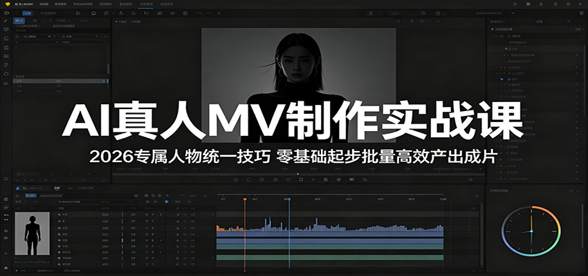 AI真人MV制作实战课：2026专属人物统一技巧，零基础起步批量高效产出成片-HEIXMI（中国站）