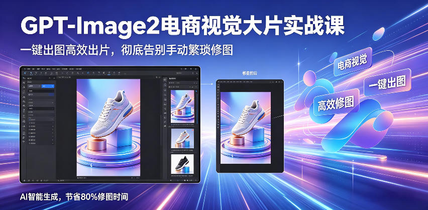 GPT-Image2电商视觉大片实战课，一键出图高效出片，彻底告别手动繁琐修图-HEIXMI（中国站）