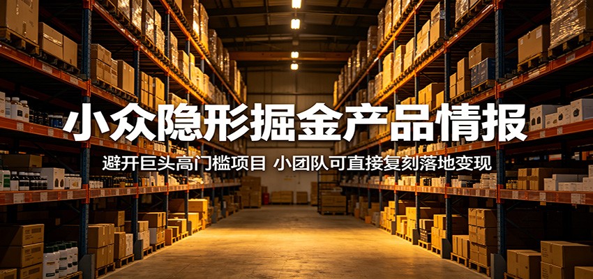 小众隐形掘金产品情报：避开巨头高门槛项目，小团队可直接复刻落地变现-HEIXMI（中国站）