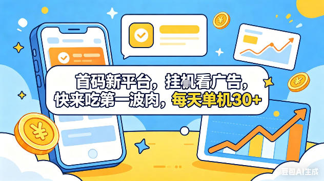 首码新平台，挂G自动看广告，快来吃第一波肉，每天单机30+，可矩阵放大【揭秘】-HEIXMI（中国站）