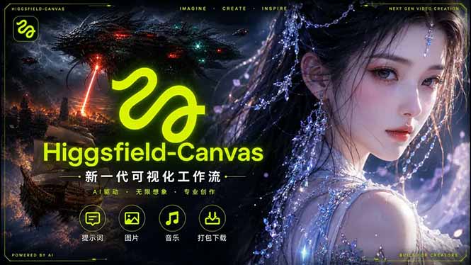 Higgsfield Canvas AI视频制作详解，节点式工作流搭建，重构新式视频创作完整教程-HEIXMI（中国站）