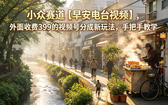 小众赛道【早安电台视频】，外面收费399的视频号分成新玩法，手把手教学-HEIXMI（中国站）