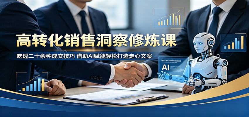高转化销售洞察修炼课：吃透二十余种成交技巧，借助AI赋能轻松打造走心文案-HEIXMI（中国站）
