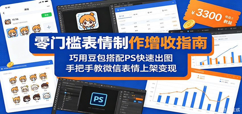 零门槛表情制作增收指南：巧用豆包搭配 PS 快速出图，手把手教微信表情上架变现-HEIXMI（中国站）