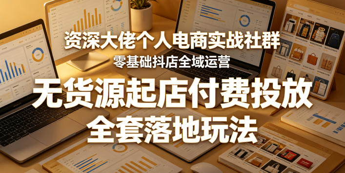 资深大佬个人电商实战社群，零基础抖店全域运营，无货源起店付费投放，全套落地玩法-HEIXMI（中国站）