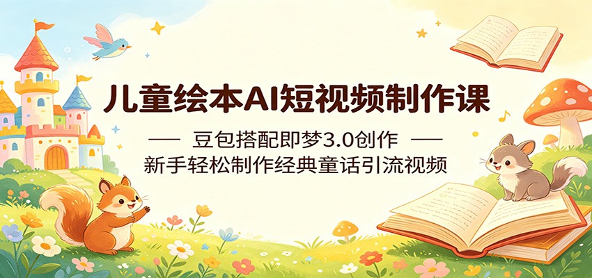 儿童绘本AI短视频制作课：豆包搭配即梦3.0创作，新手轻松制作经典童话引流视频-HEIXMI（中国站）
