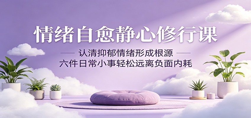 情绪自愈静心修行课：认清抑郁情绪形成根源，六件日常小事轻松远离负面内耗-HEIXMI（中国站）