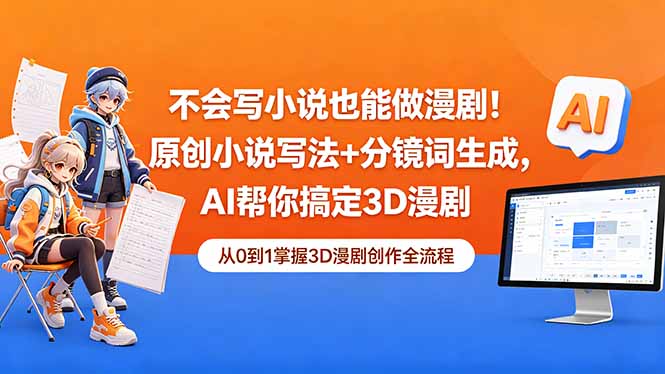 不会写小说也能做漫剧！原创小说写法+分镜词生成，AI帮你搞定3D漫剧-HEIXMI（中国站）