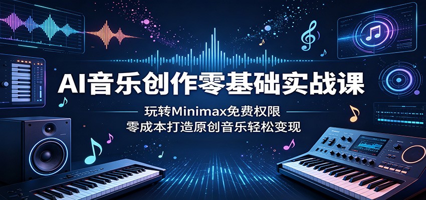 AI音乐创作零基础实战课：玩转Minimax免费权限，零成本打造原创音乐轻松变现-HEIXMI（中国站）