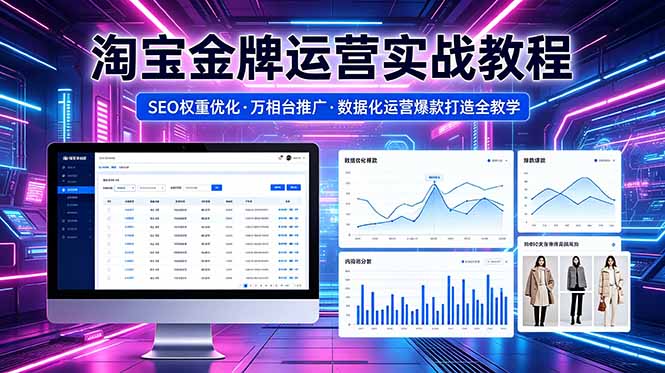 2026 淘宝金牌运营实战教程，SEO权重优化万相台推广，数据化运营爆款打造全教学-HEIXMI（中国站）