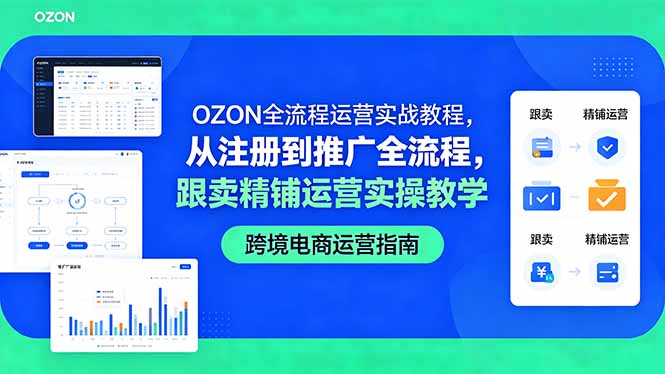 OZON全流程运营实战教程，从注册到推广全流程，跟卖精铺运营实操教学-HEIXMI（中国站）