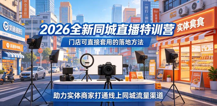 2026全新同城直播特训营，门店可直接套用的落地方法，助力实体商家打通线上同城流量渠道-HEIXMI（中国站）