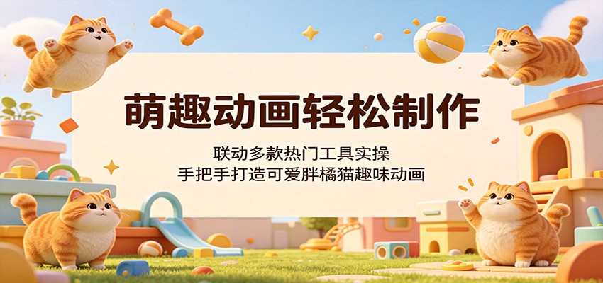 萌趣动画轻松制作，联动多款热门工具实操，手把手打造可爱胖橘猫趣味动画-HEIXMI（中国站）