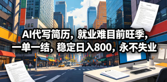 AI代写简历，就业难目前旺季，一单一结，稳定日入800，永不失业-HEIXMI（中国站）