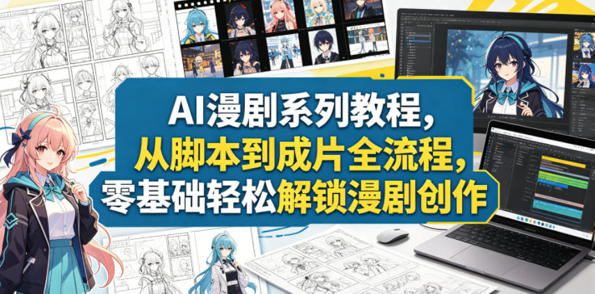 AI漫剧系列教程，从脚本到成片全流程，零基础轻松解锁漫剧创作-HEIXMI（中国站）