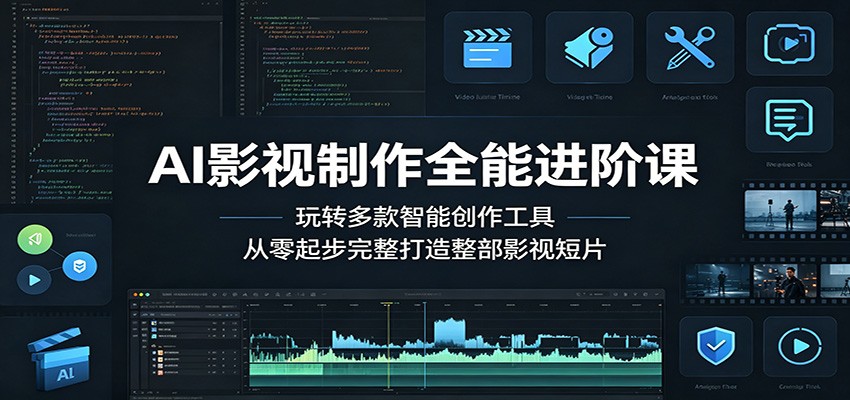 AI影视制作全能进阶课：玩转多款智能创作工具，从零起步完整打造整部影视短片-HEIXMI（中国站）