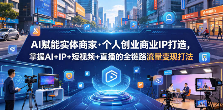 AI赋能实体商家·个人创业商业IP打造，掌握AI+IP+短视频+直播的全链路流量变现打法-HEIXMI（中国站）