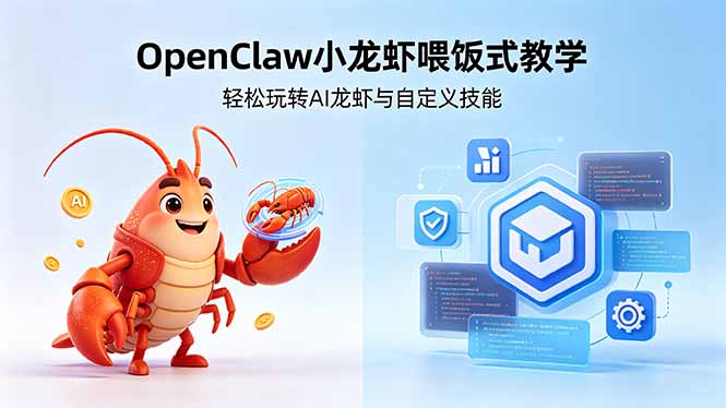 不用懂技术！OpenClaw小龙虾喂饭式教学，轻松玩转AI龙虾与自定义技能 (5月22更新-HEIXMI（中国站）